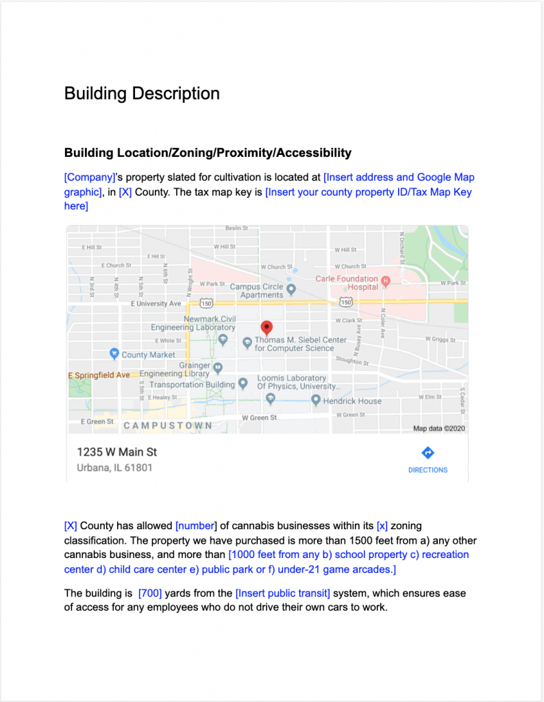 Cannabis Facility Plan Sample